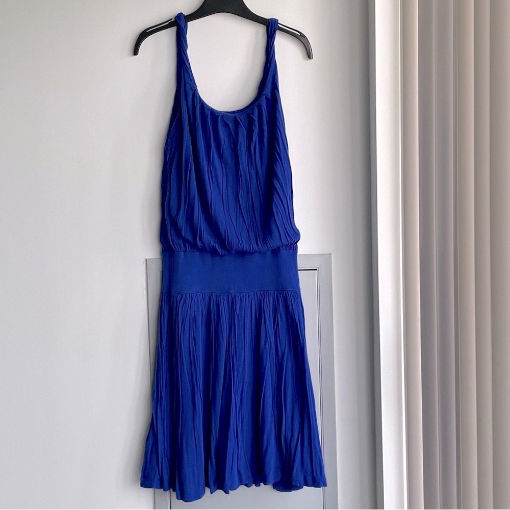 ANTHROPOLOGIE DELETTA Blue Tank Dress with Twisted Straps